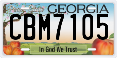 GA license plate CBM7105