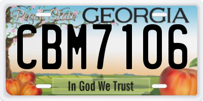 GA license plate CBM7106