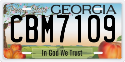 GA license plate CBM7109