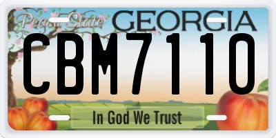GA license plate CBM7110
