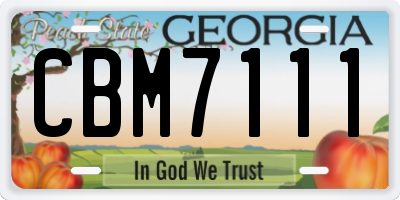 GA license plate CBM7111