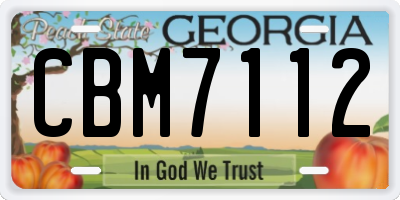 GA license plate CBM7112