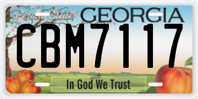 GA license plate CBM7117