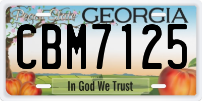 GA license plate CBM7125