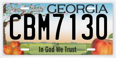 GA license plate CBM7130