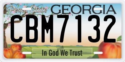 GA license plate CBM7132