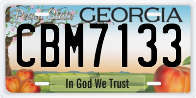 GA license plate CBM7133