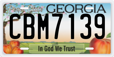 GA license plate CBM7139