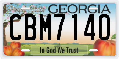 GA license plate CBM7140