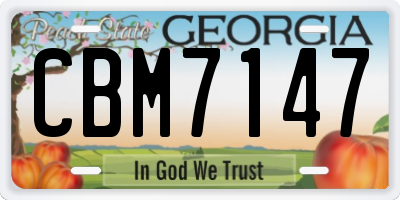 GA license plate CBM7147