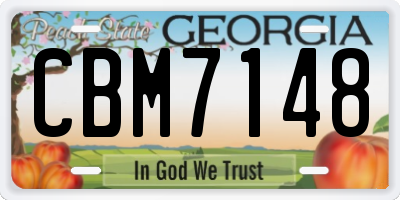 GA license plate CBM7148