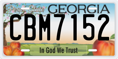 GA license plate CBM7152