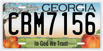 GA license plate CBM7156