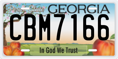GA license plate CBM7166