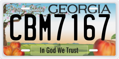 GA license plate CBM7167