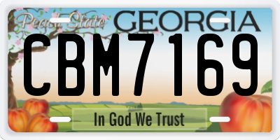 GA license plate CBM7169