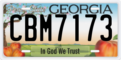 GA license plate CBM7173