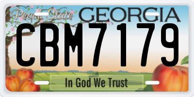 GA license plate CBM7179