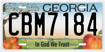 GA license plate CBM7184