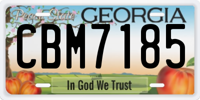 GA license plate CBM7185