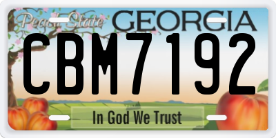 GA license plate CBM7192