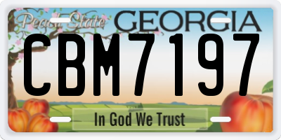 GA license plate CBM7197