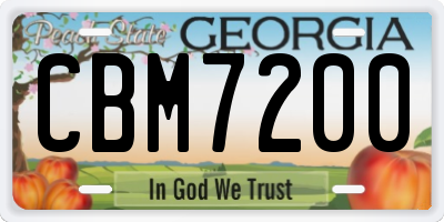 GA license plate CBM7200