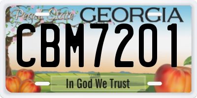 GA license plate CBM7201