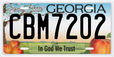 GA license plate CBM7202