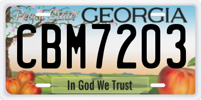 GA license plate CBM7203