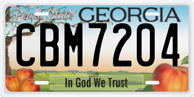 GA license plate CBM7204