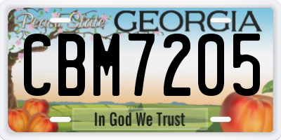 GA license plate CBM7205