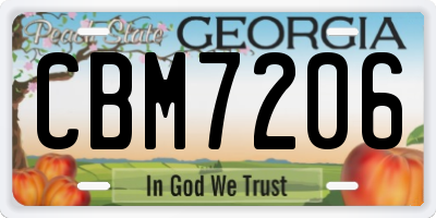 GA license plate CBM7206