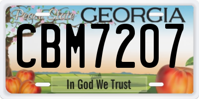 GA license plate CBM7207