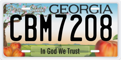 GA license plate CBM7208