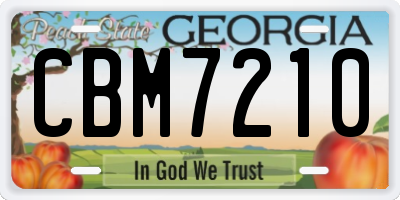 GA license plate CBM7210