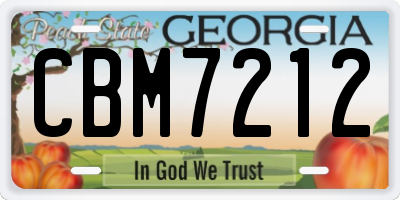 GA license plate CBM7212