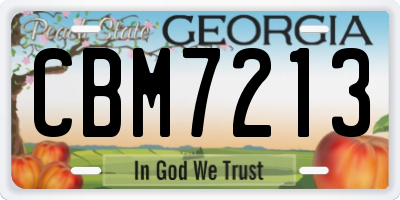 GA license plate CBM7213