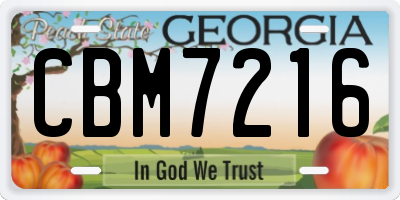 GA license plate CBM7216