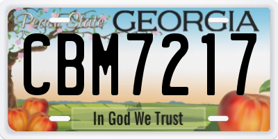 GA license plate CBM7217