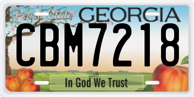 GA license plate CBM7218