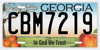 GA license plate CBM7219