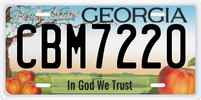 GA license plate CBM7220