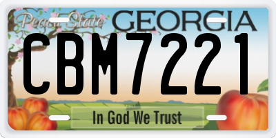 GA license plate CBM7221