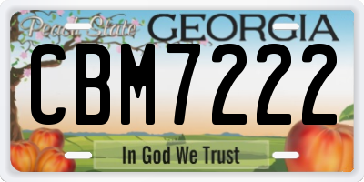 GA license plate CBM7222