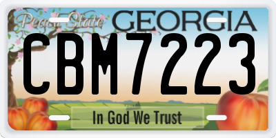 GA license plate CBM7223