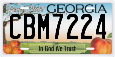 GA license plate CBM7224