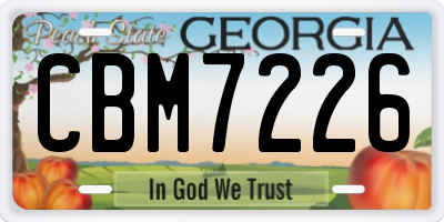 GA license plate CBM7226