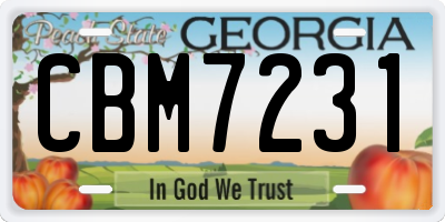 GA license plate CBM7231