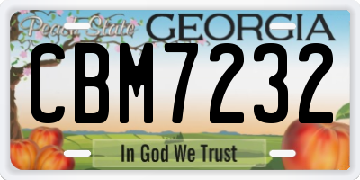 GA license plate CBM7232